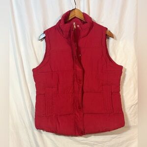 Women's Red Puffer Vest
